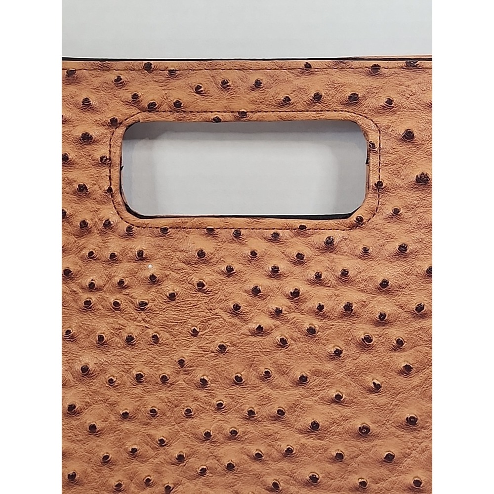 Oversized Faux Ostrich Skin Clutch Purse 9.25" X 14" - Picture 5 of 14